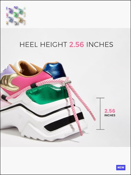 Amazon.com | LUCKY STEP Women Chunky Platform Sneakers Retro Colorblock Lightweight Casual Walking Shoes